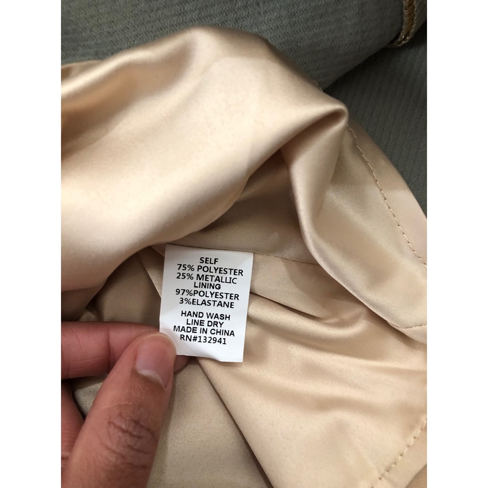 NWT Amanda Uprichard Paris Skirt Mini Women Size M Gold Metallic Textured Skirt - Picture 7 of 9